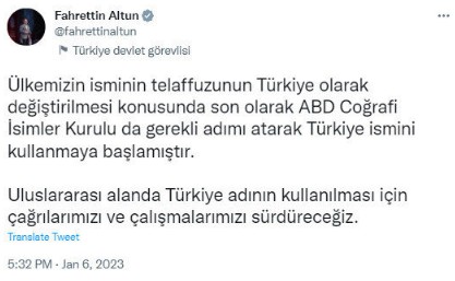 ABD öğrendi tüm dünya öğrenecek: Turkey değil Türkiye